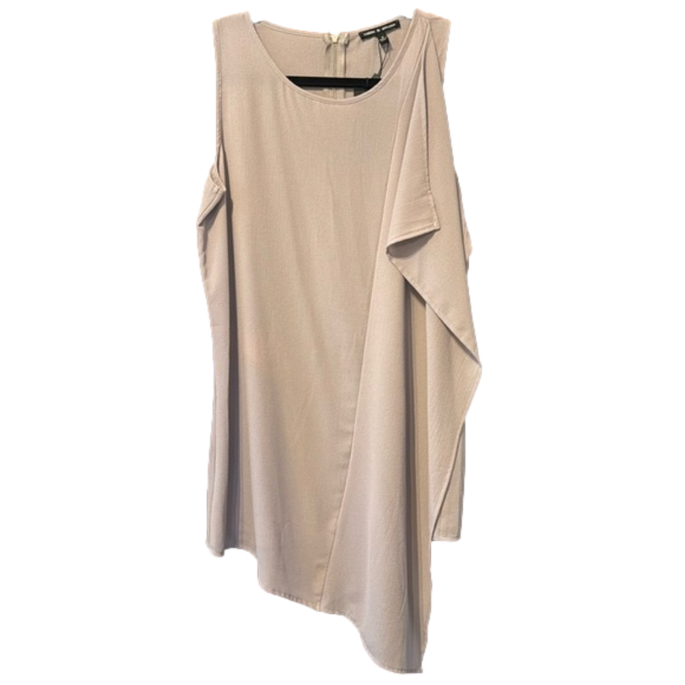 Cable & Gauge Ruffled Asymmetrical Sleeveless Top